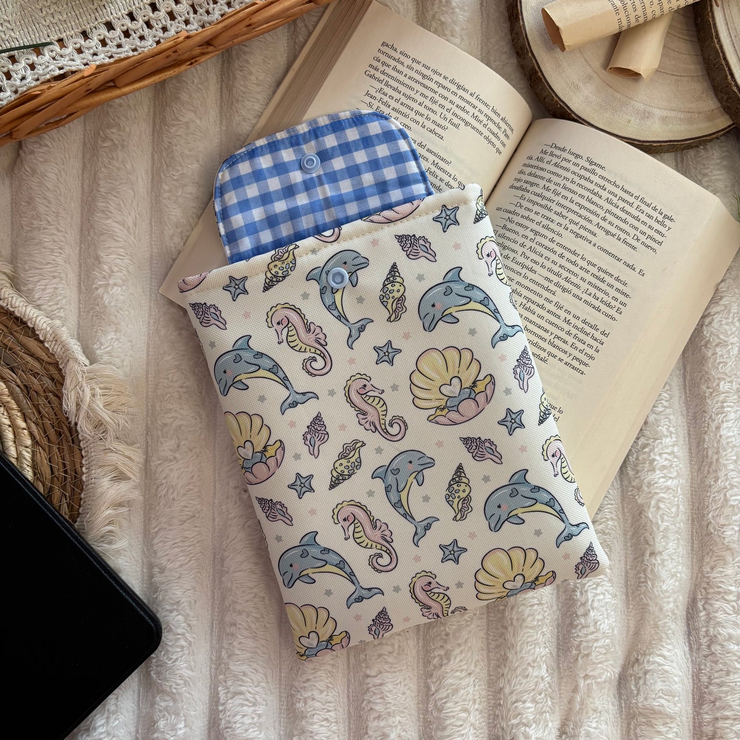 Funda kindle/kobo libra colour mar de perlas impermeable