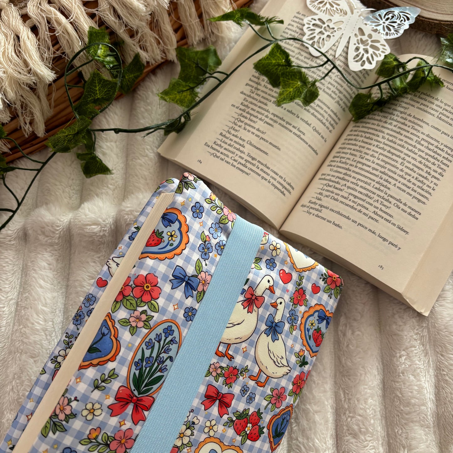 Funda ajustable primavera vichy