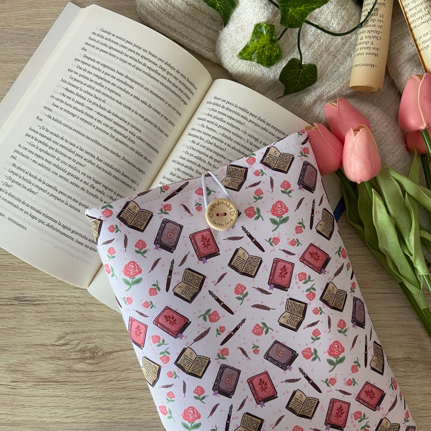 Funda literaria cute books impermeable