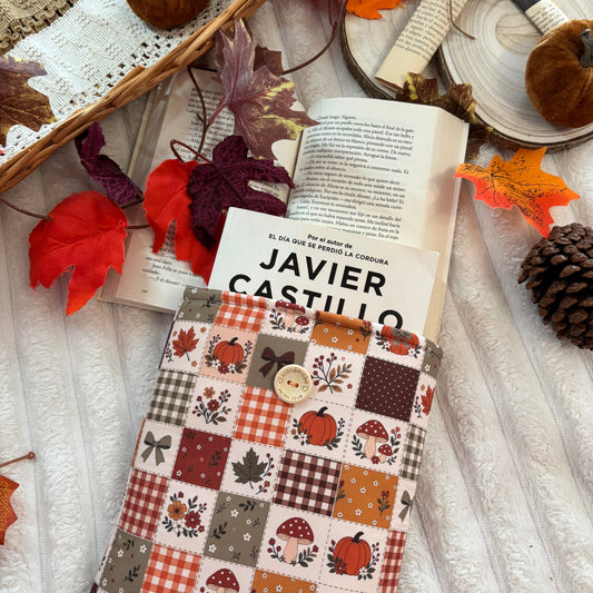 Funda literaria collage otoñal