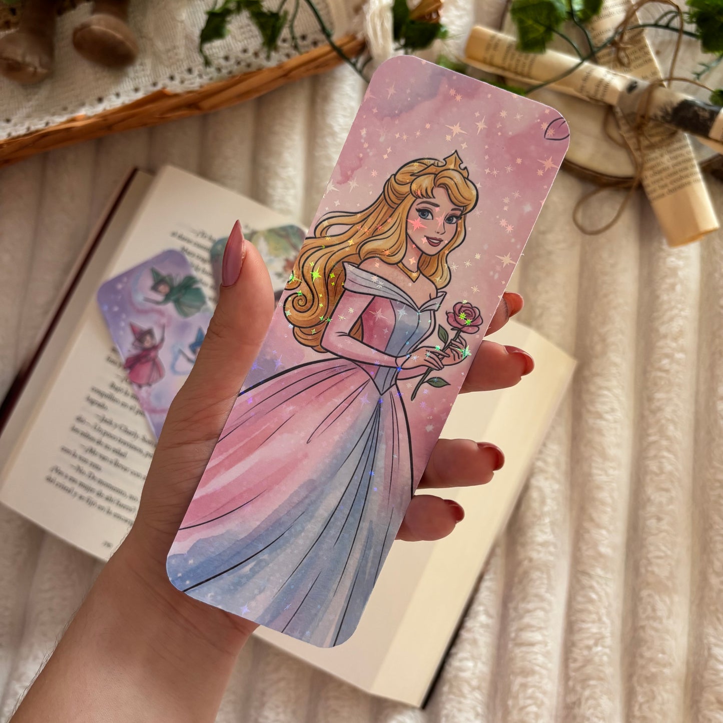 Marcapáginas princesa Aurora holográfico
