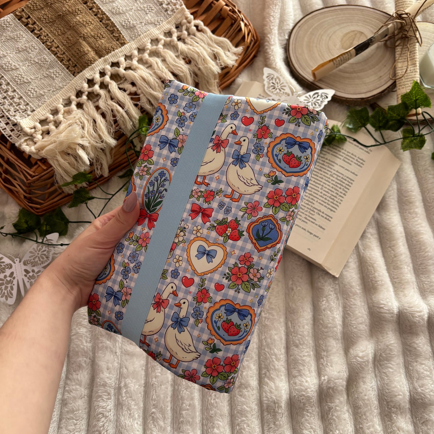 Funda ajustable primavera vichy