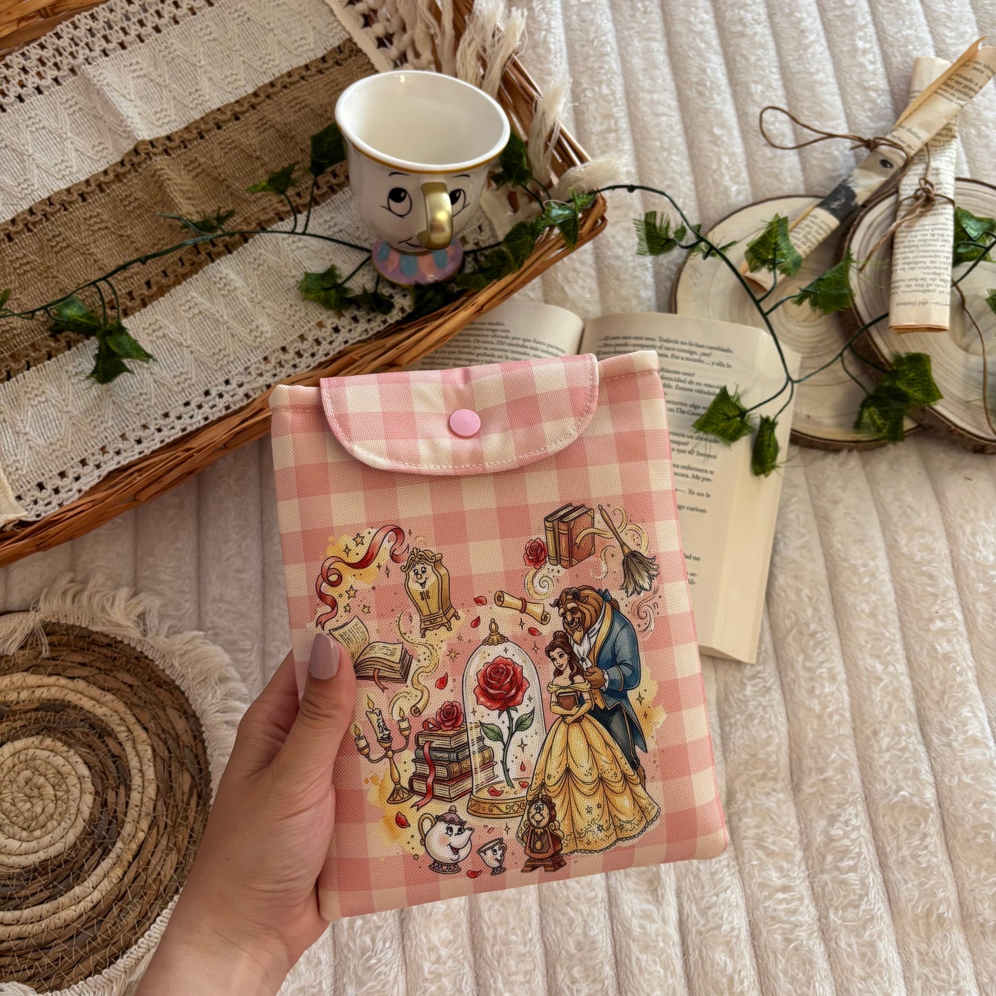 Funda kindle/kobo érase una vez Bella y Bestia impermeable