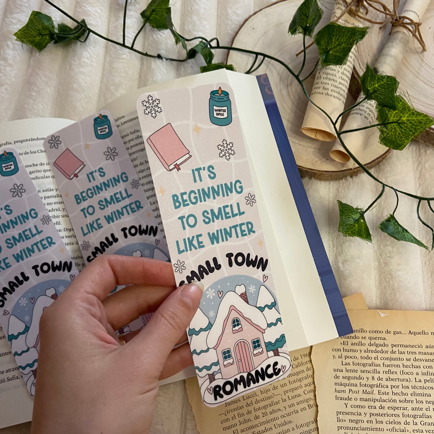Marcapáginas Winter small town romance