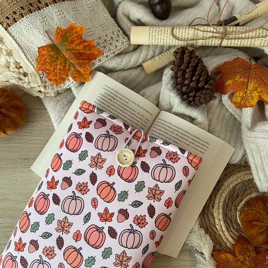 Funda literaria calabazas en otoño