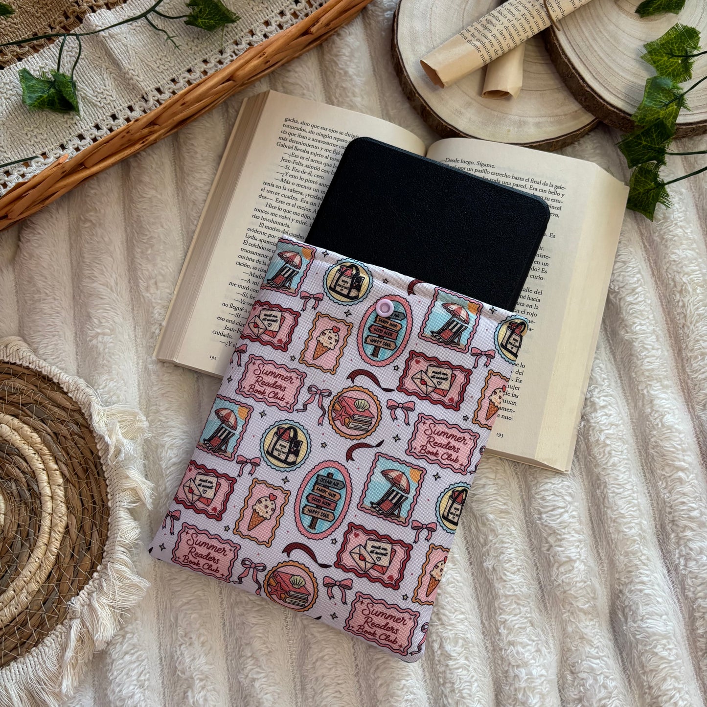 Funda kindle/kobo libra colour summer readers club impermeable