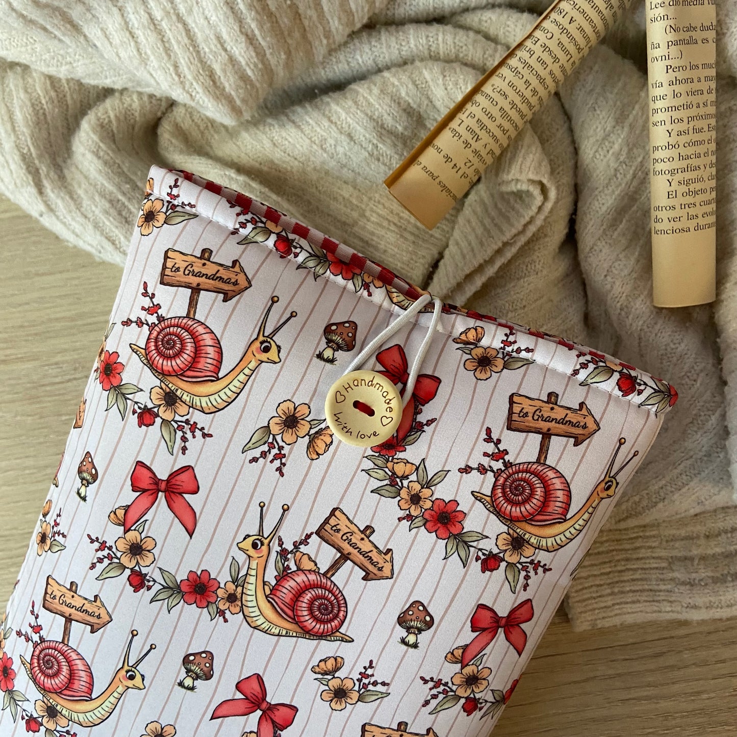 Funda literaria caracoles