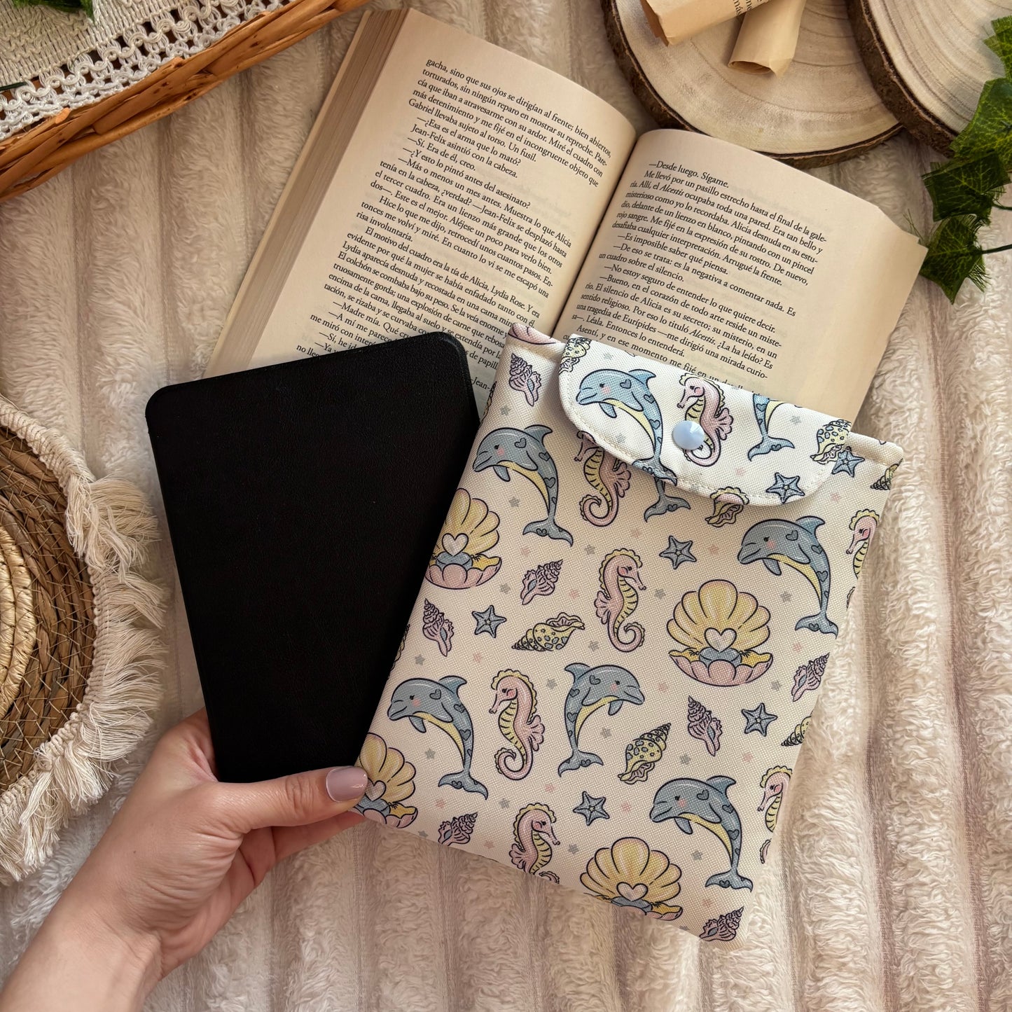 Funda kindle/kobo libra colour mar de perlas impermeable