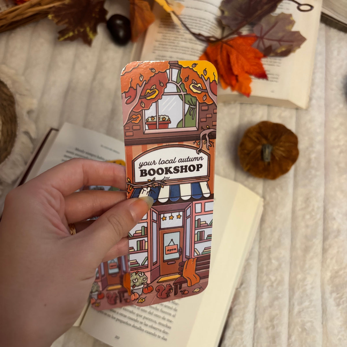 Marcapáginas local autumn bookshop