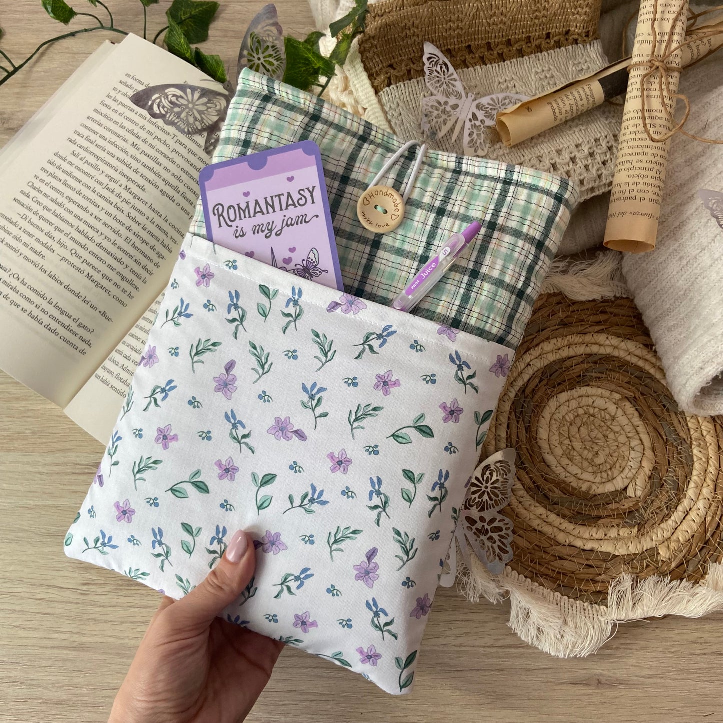 Funda literaria Atenea con bolsillo