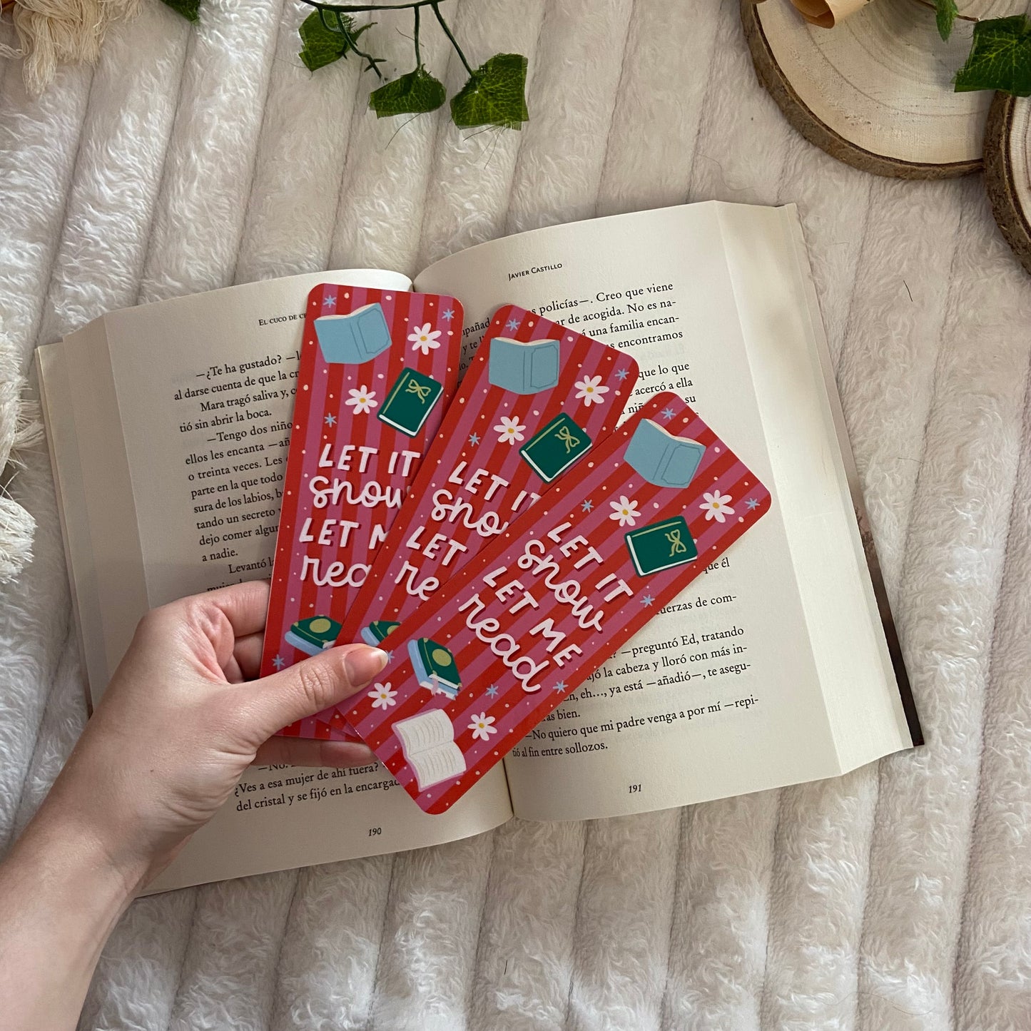 Marcapáginas Let it snow, let me read