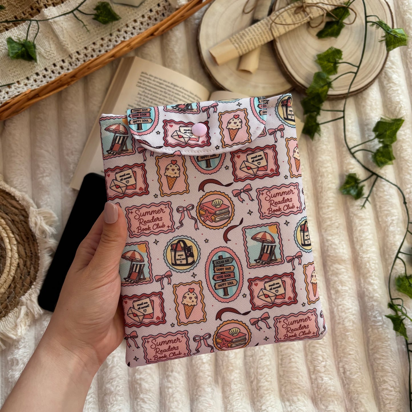 Funda kindle/kobo libra colour summer readers club impermeable