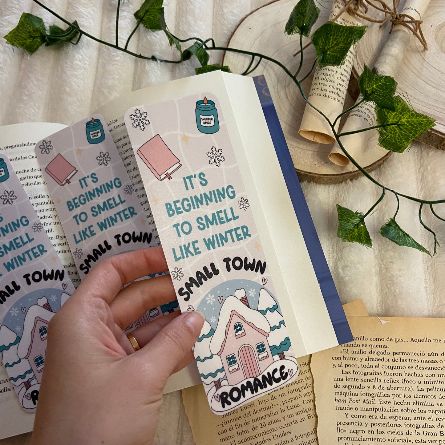 Marcapáginas Winter small town romance