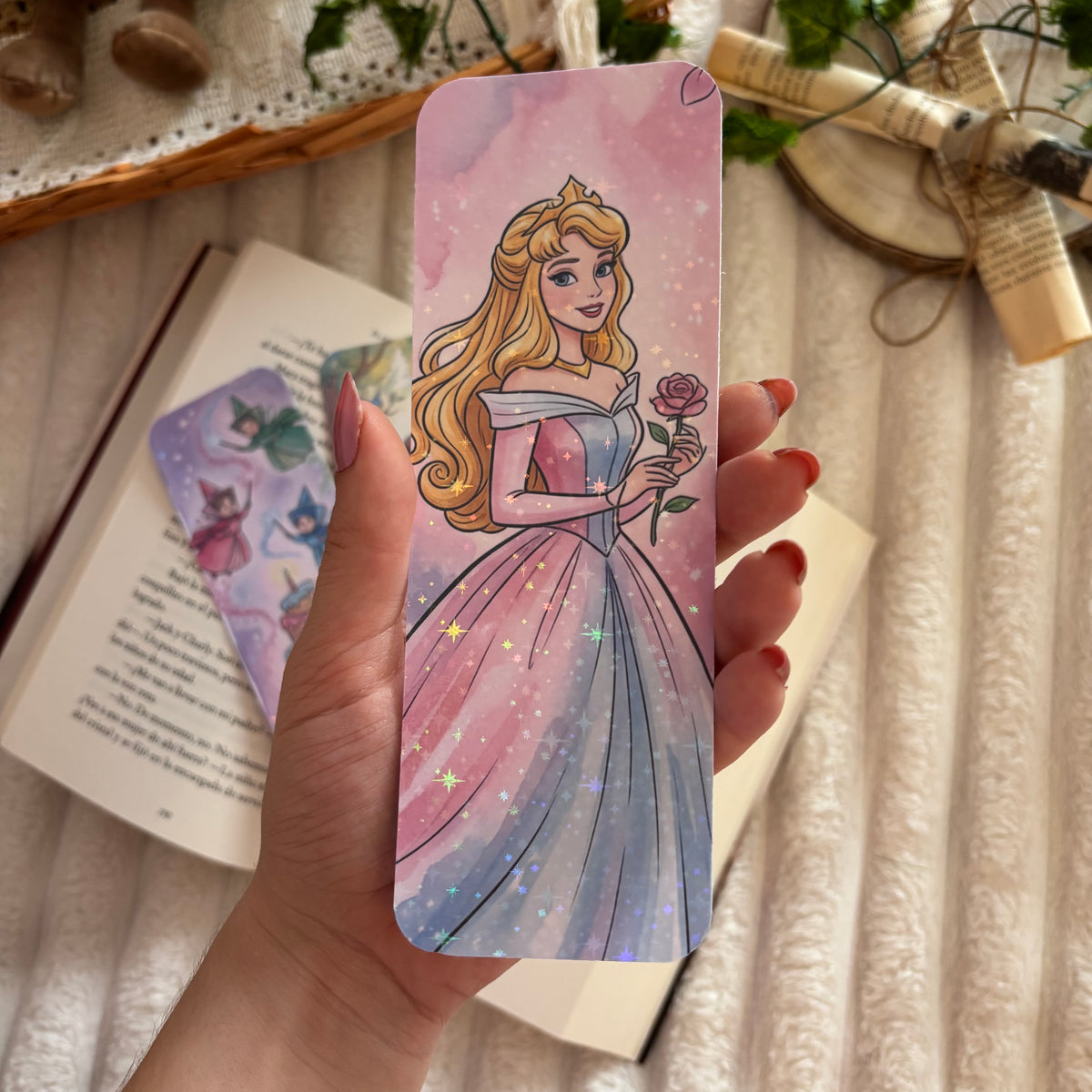 Marcapáginas princesa Aurora holográfico