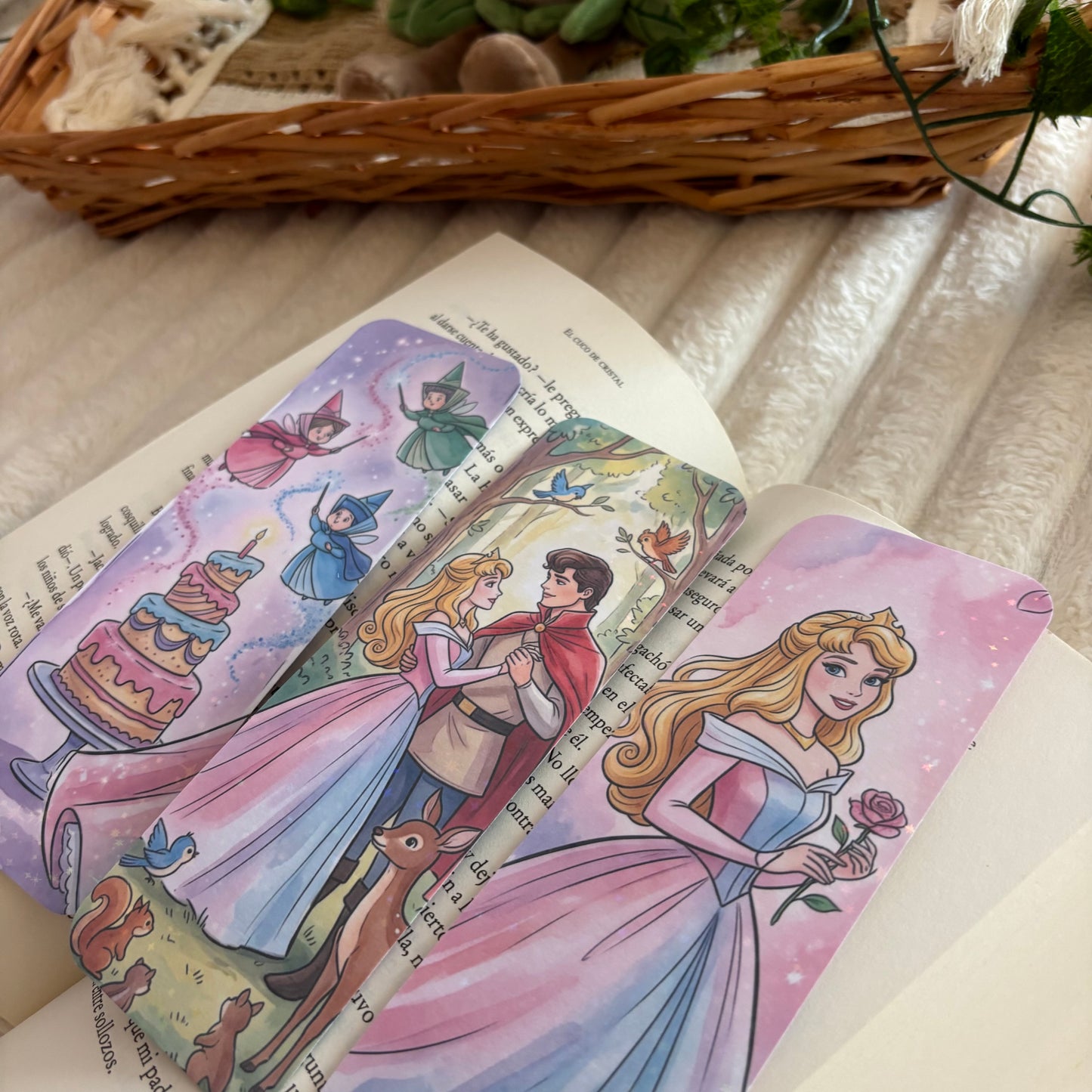 Pack 3 marcapáginas holográficos Aurora Bella durmiente