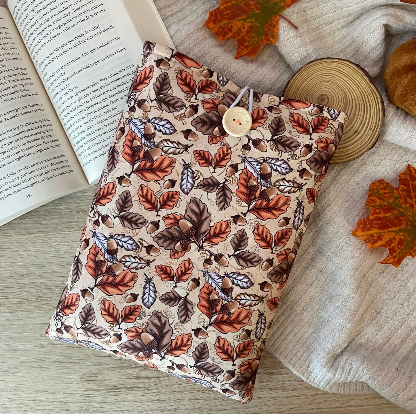 Funda literaria fall leaves