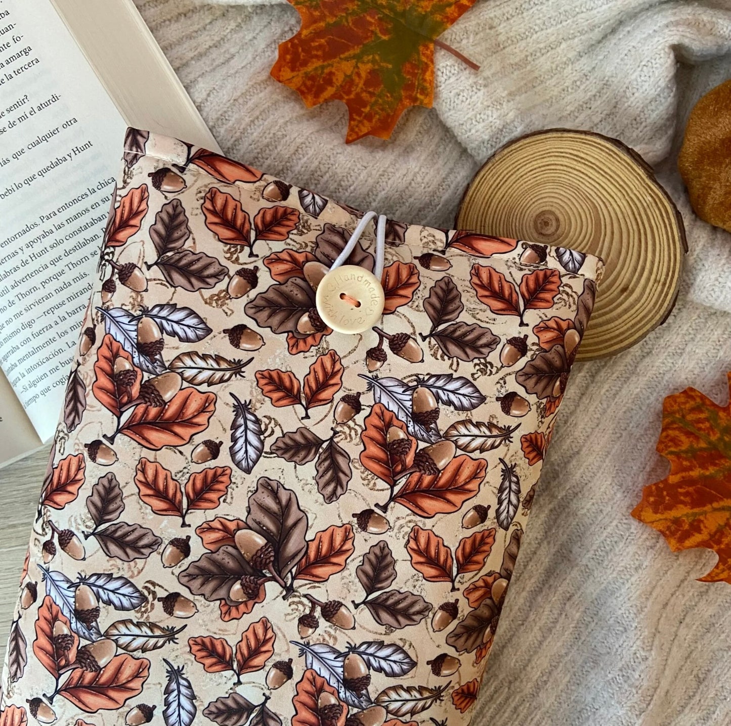 Funda literaria fall leaves