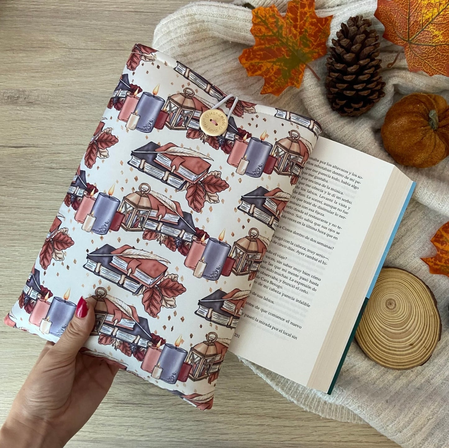 Funda literaria reading in autumn