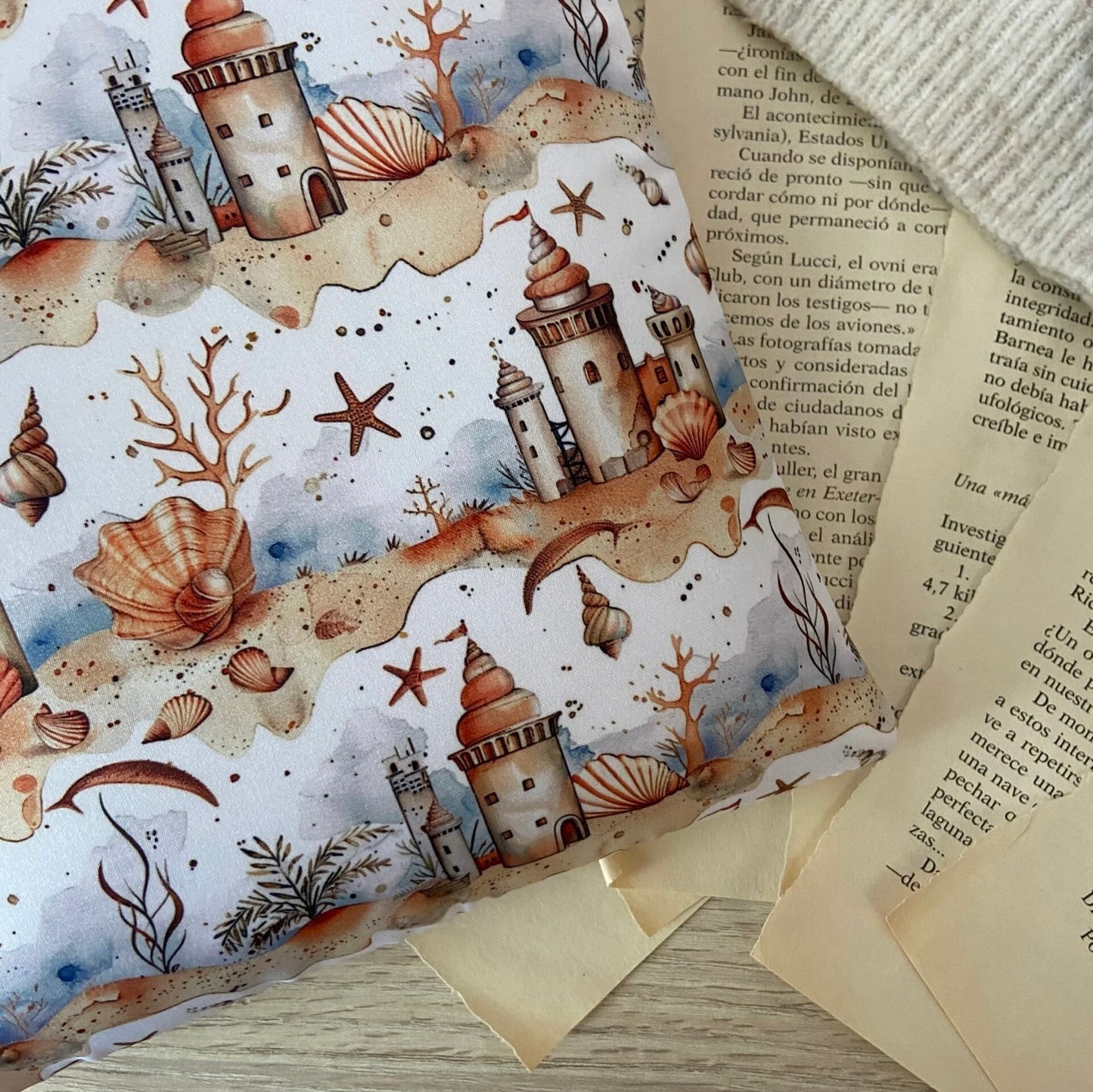 Funda literaria castillos de arena