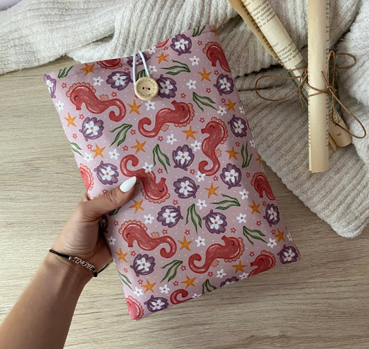 Funda literaria caballitos de mar impermeable