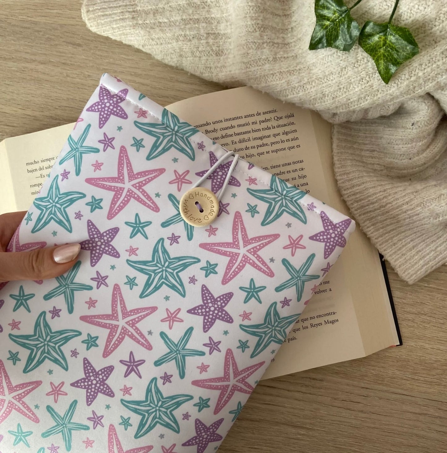 Funda literaria estrellas de mar