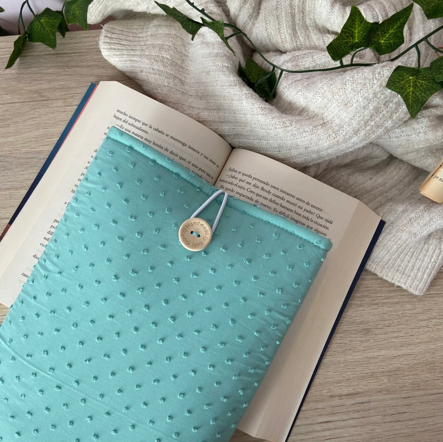 Funda literaria plumeti verde mar