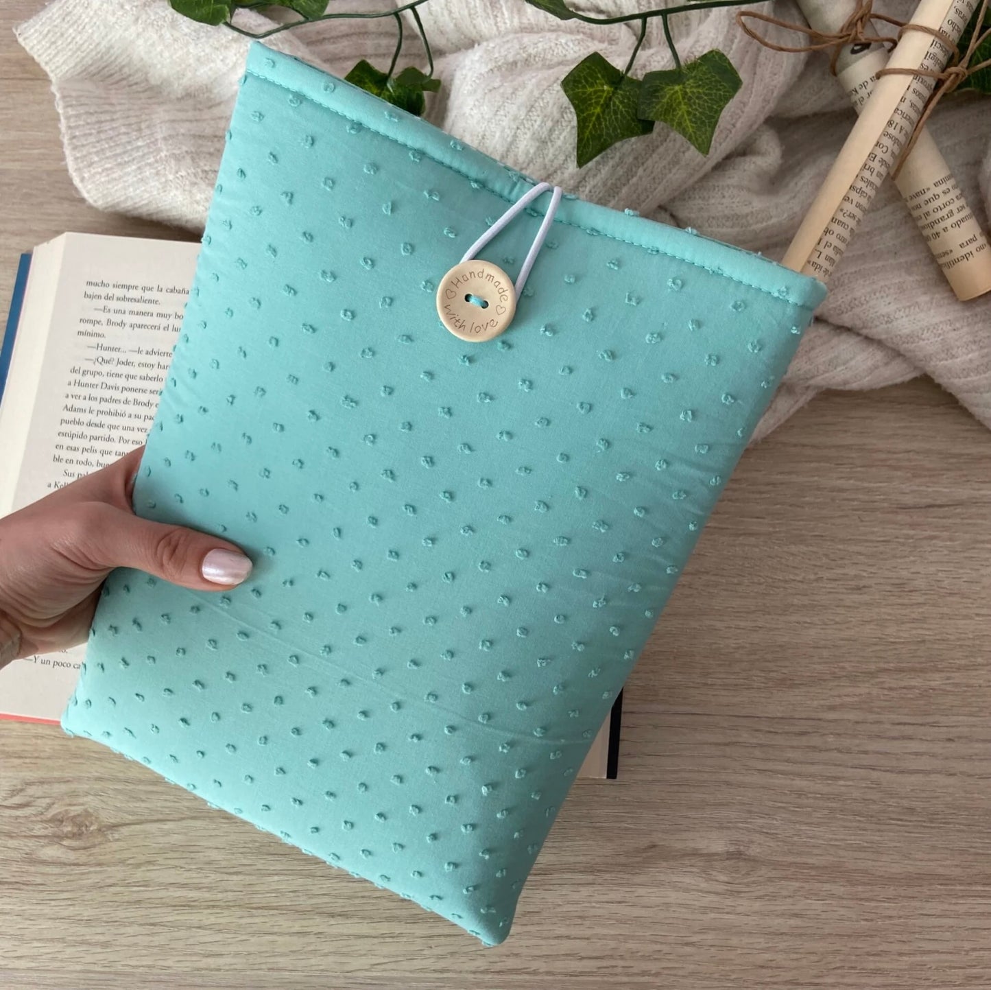 Funda literaria plumeti verde mar