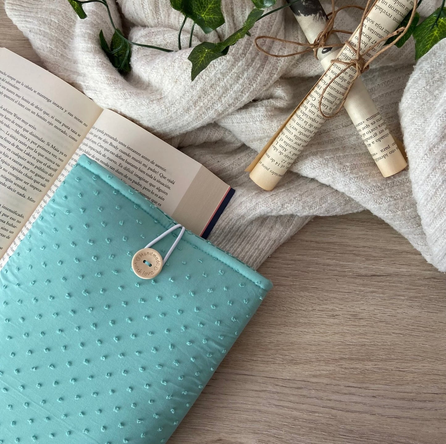 Funda literaria plumeti verde mar
