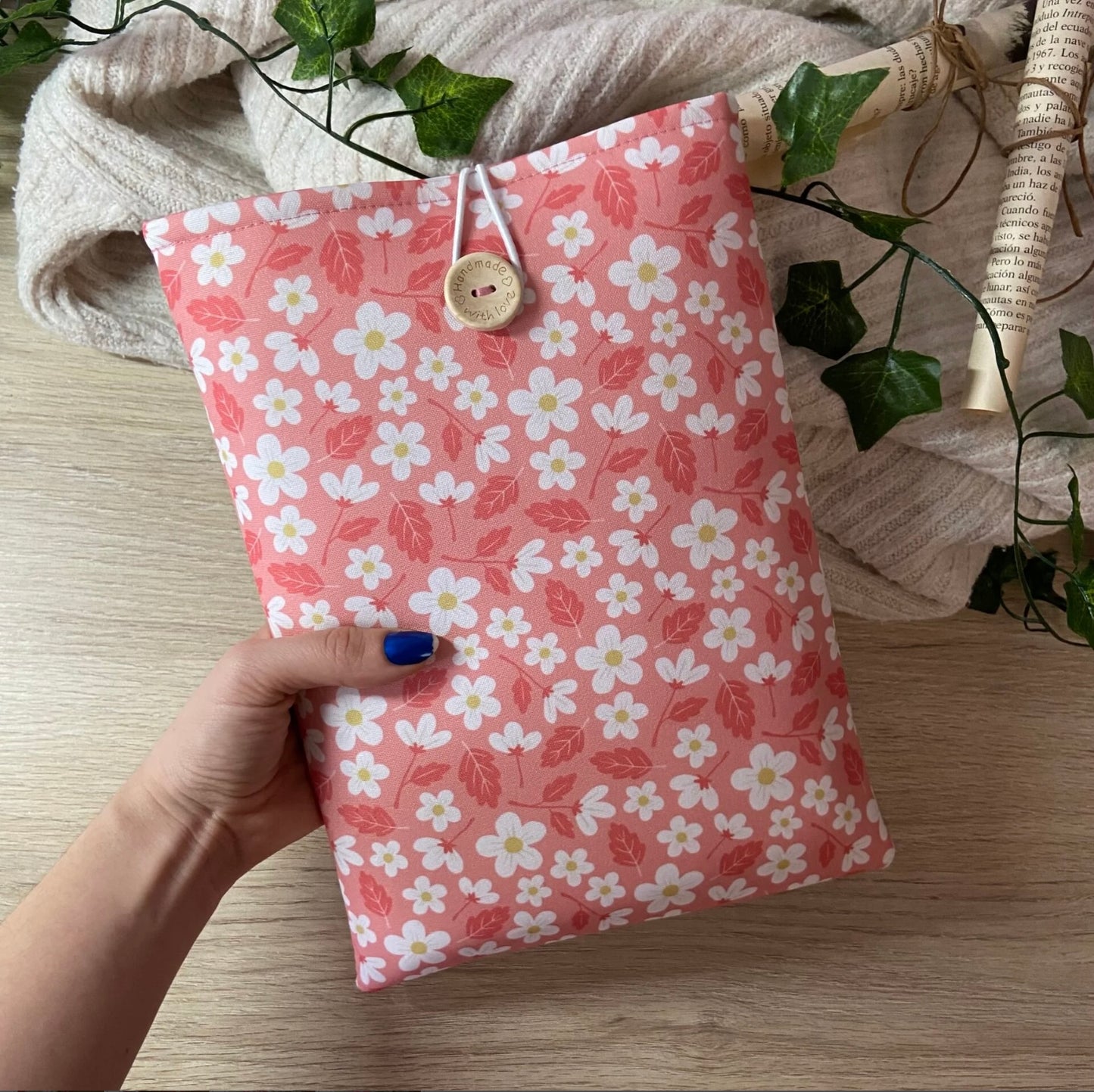Funda literaria Iryna en rosa