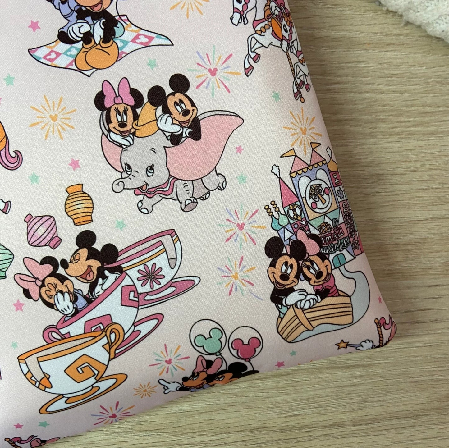 Funda literaria Minnie y Mickey en el parque de atracciones