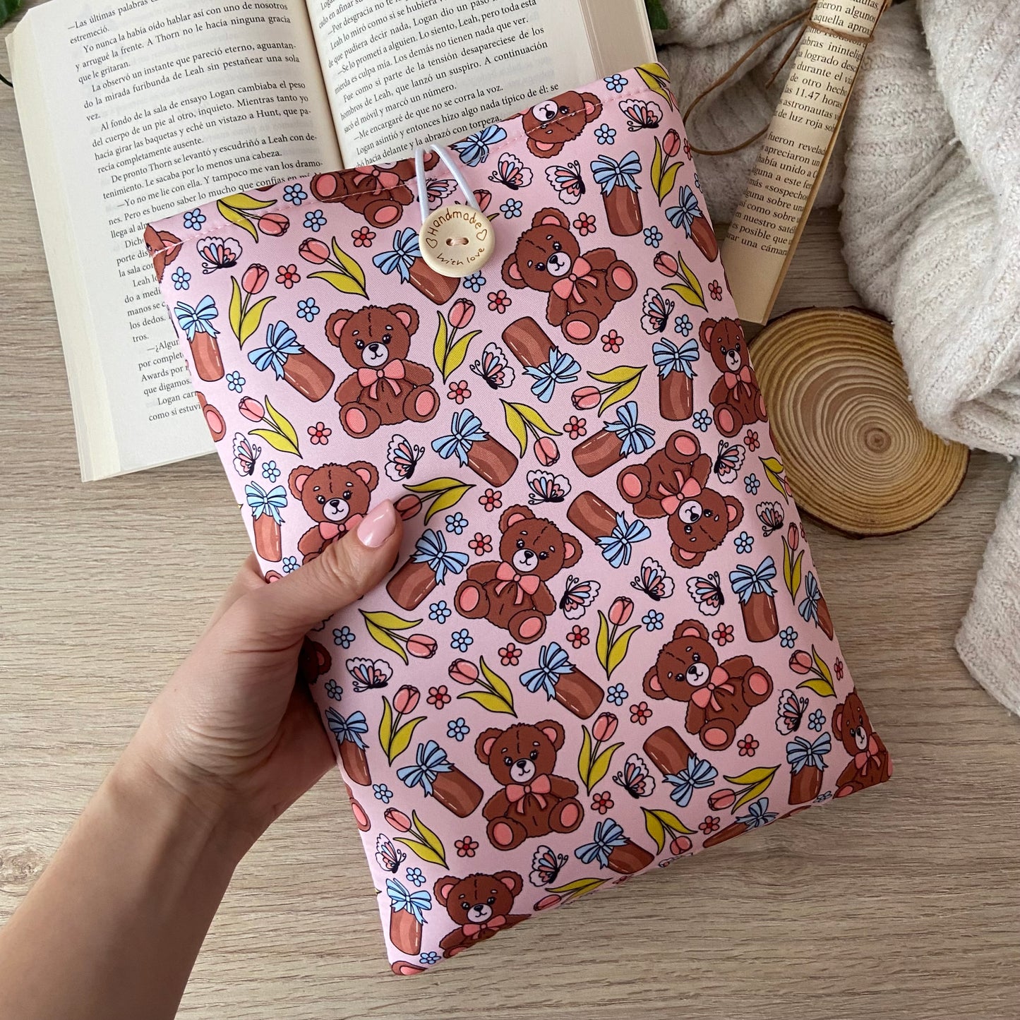 Funda literaria ositos amorosos