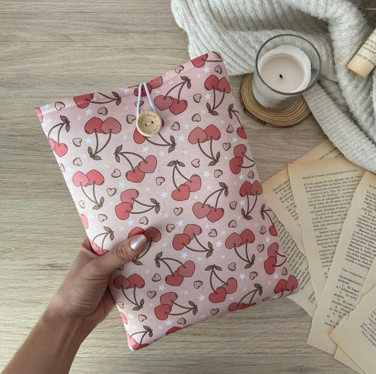 Funda literaria cerezas