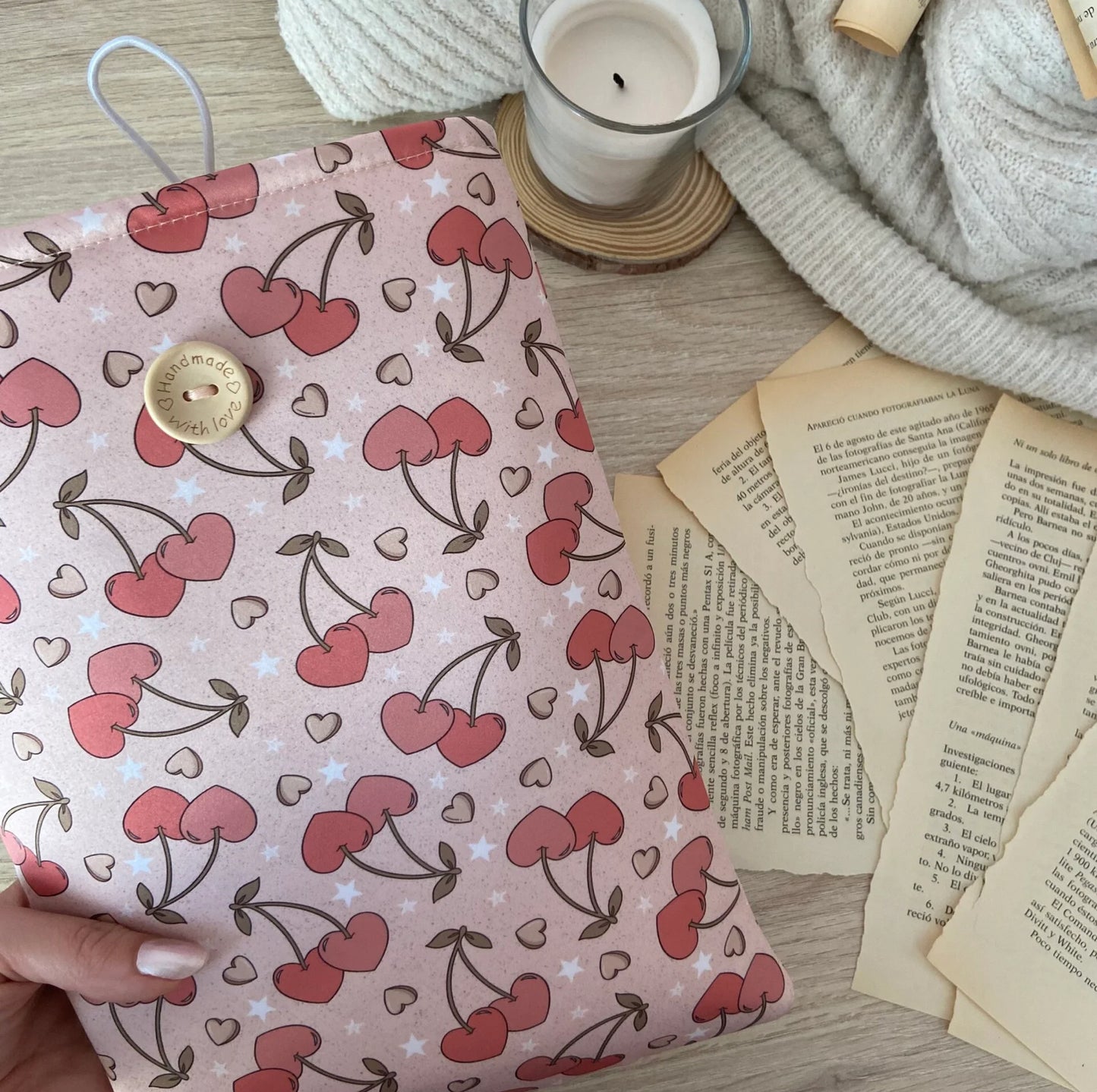 Funda literaria cerezas