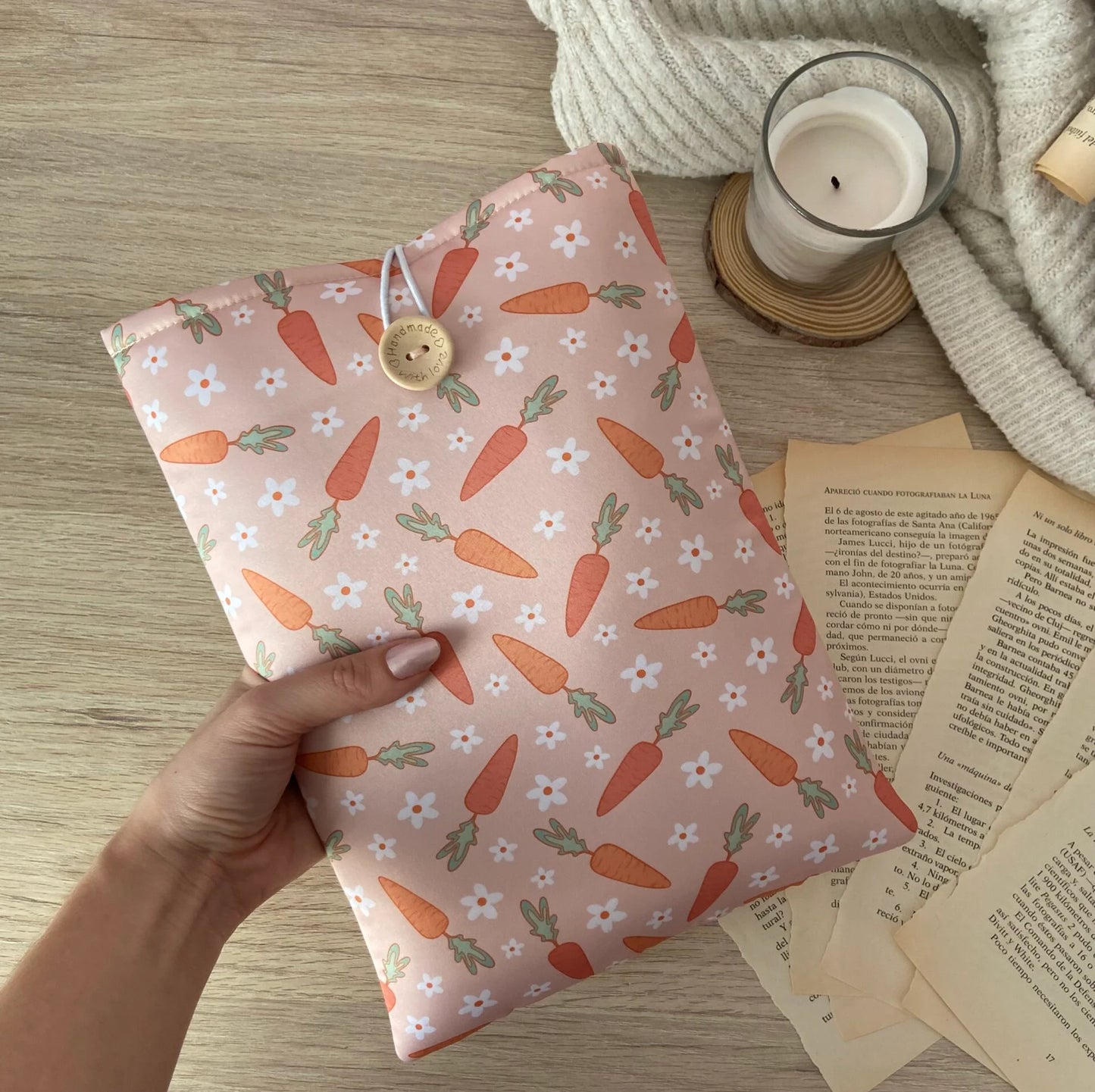 Funda literaria zanahorias