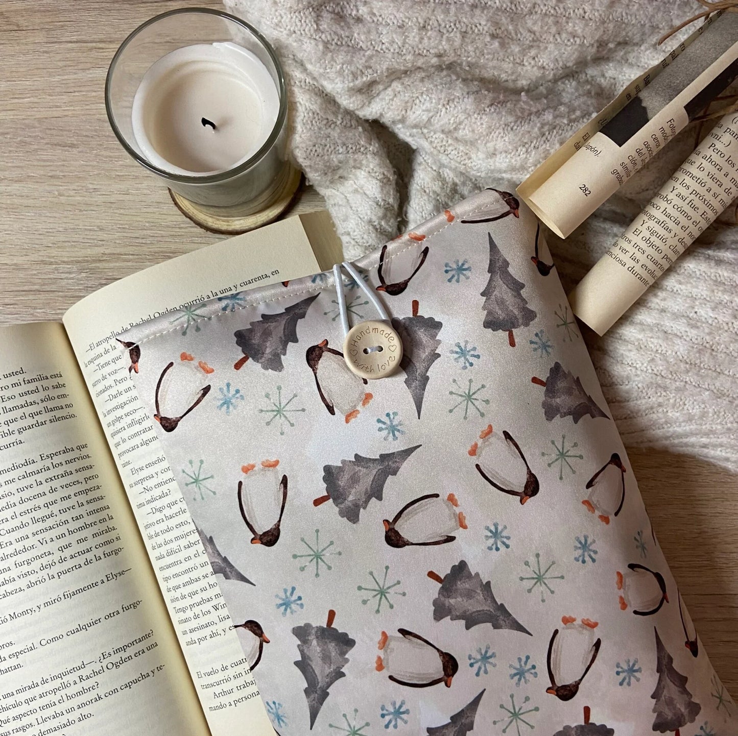 Funda literaria pingüinos