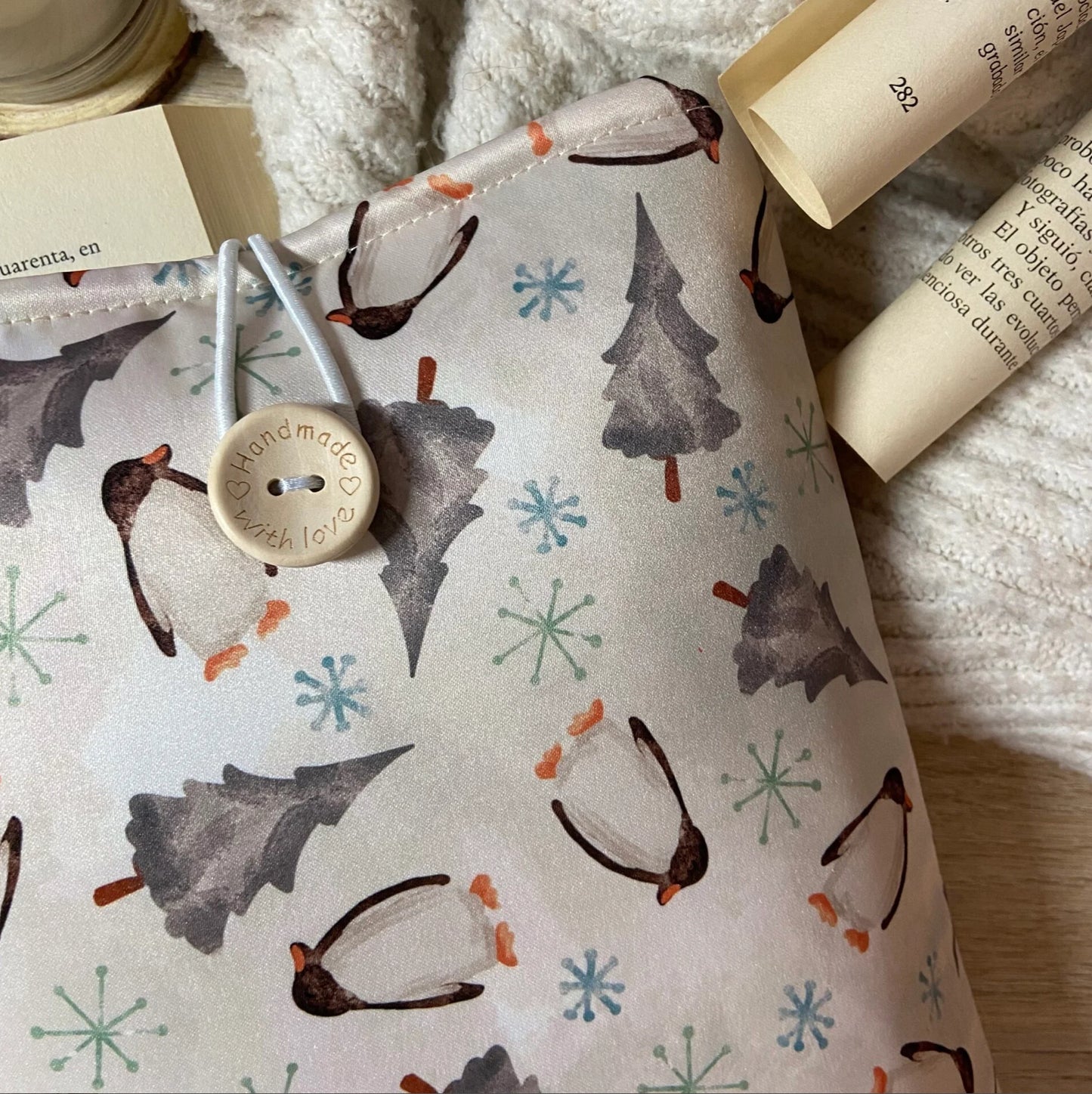 Funda literaria pingüinos