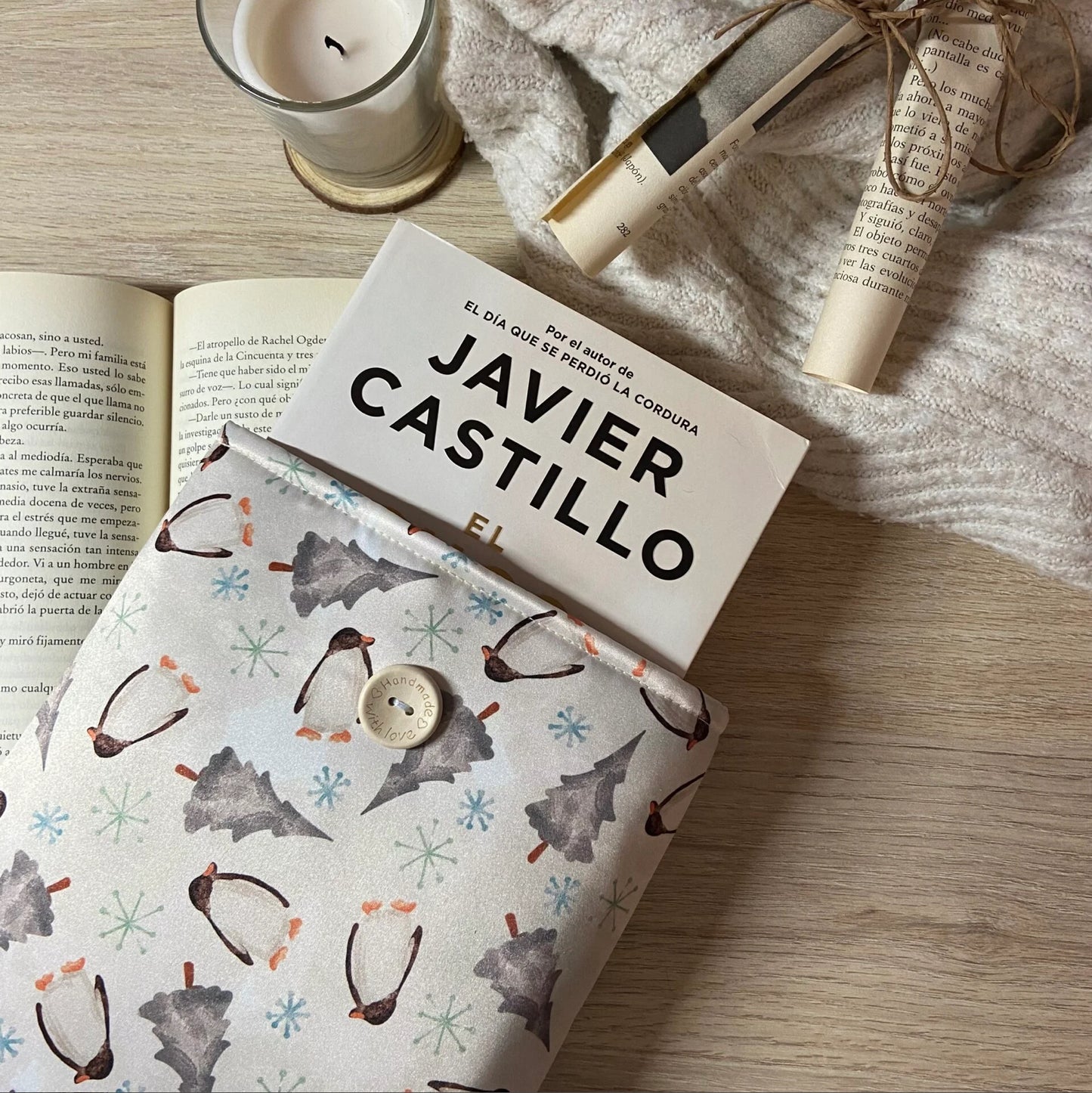Funda literaria pingüinos
