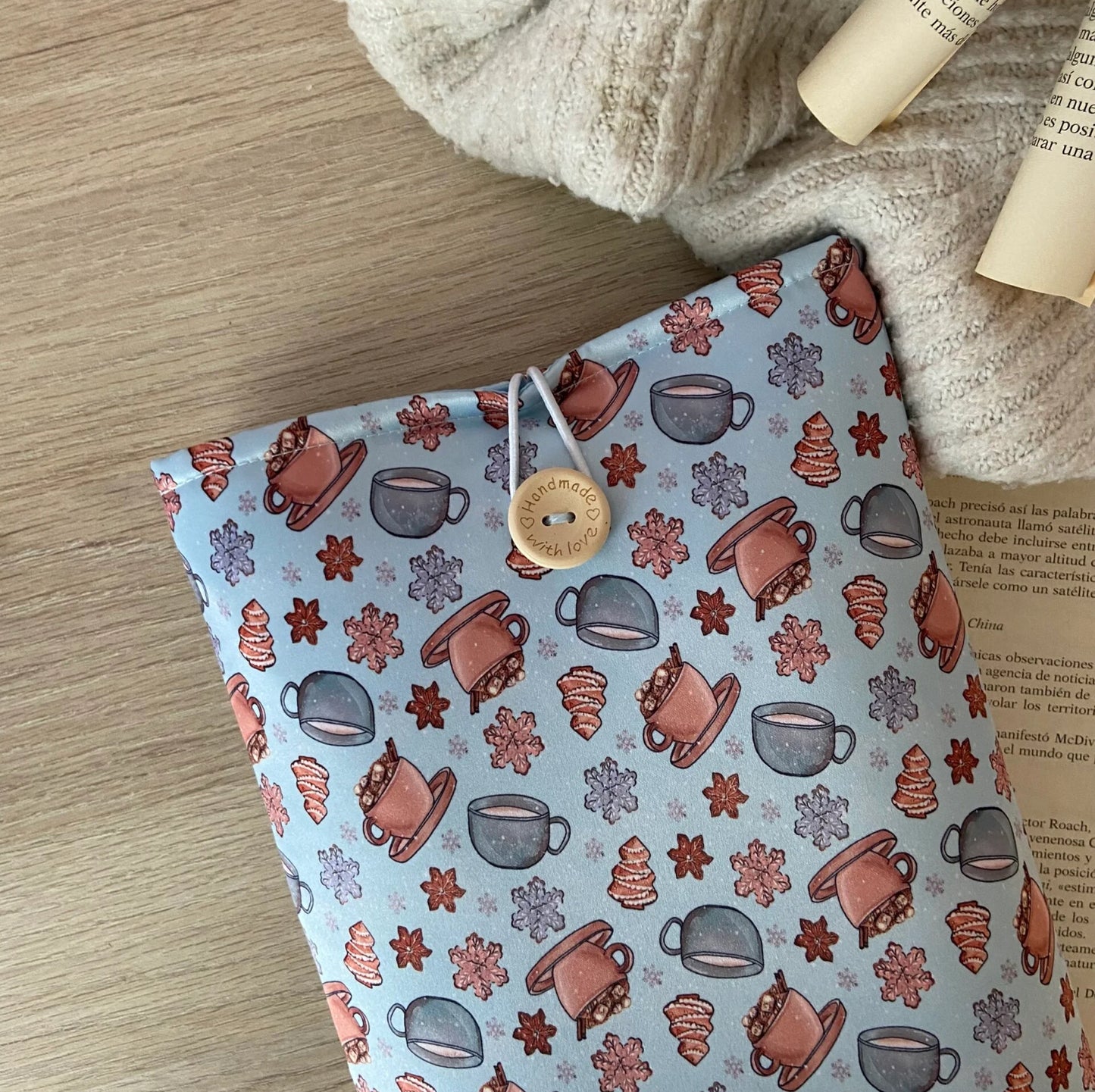 Funda literaria café en invierno