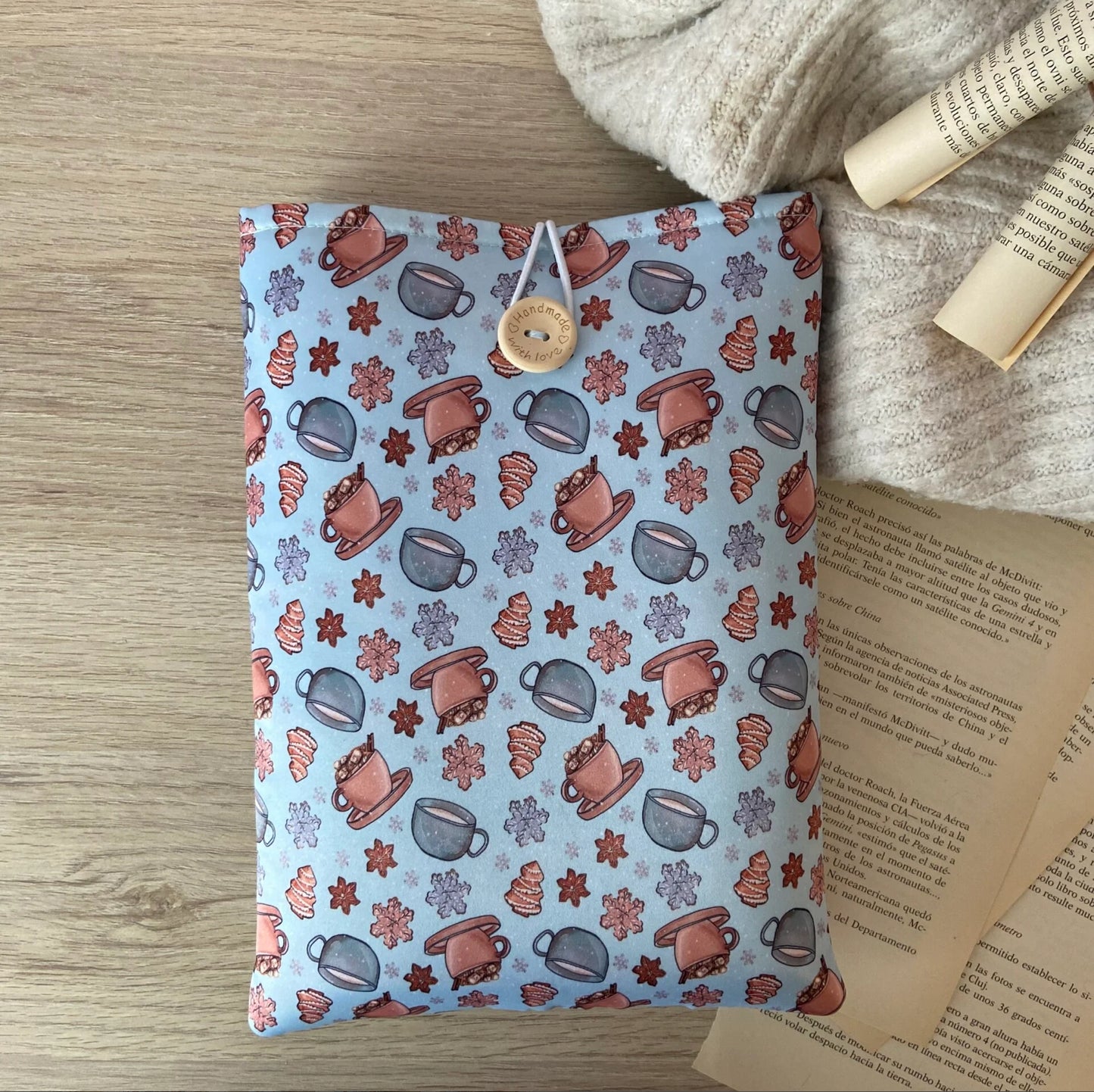 Funda literaria café en invierno