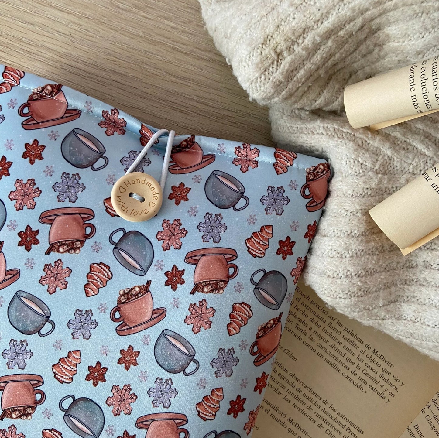 Funda literaria café en invierno