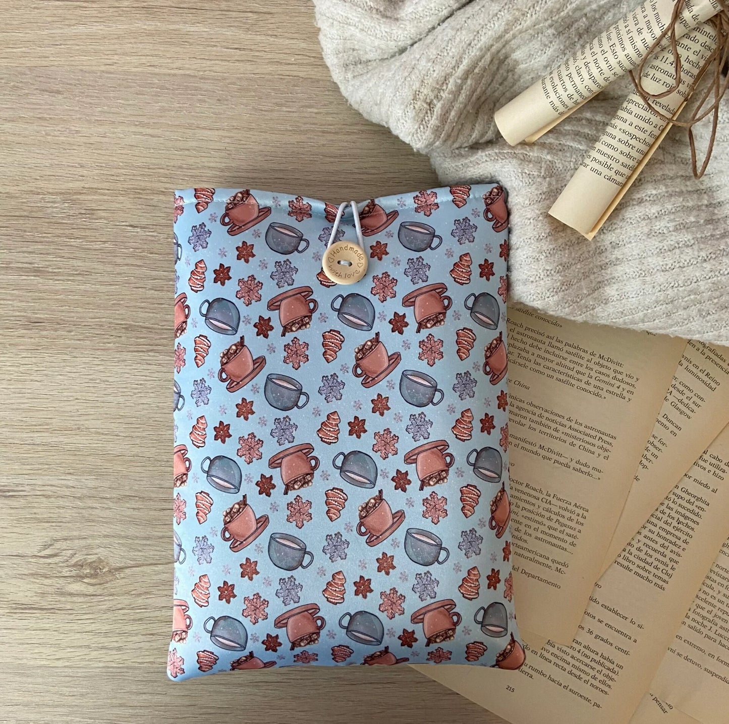Funda literaria café en invierno