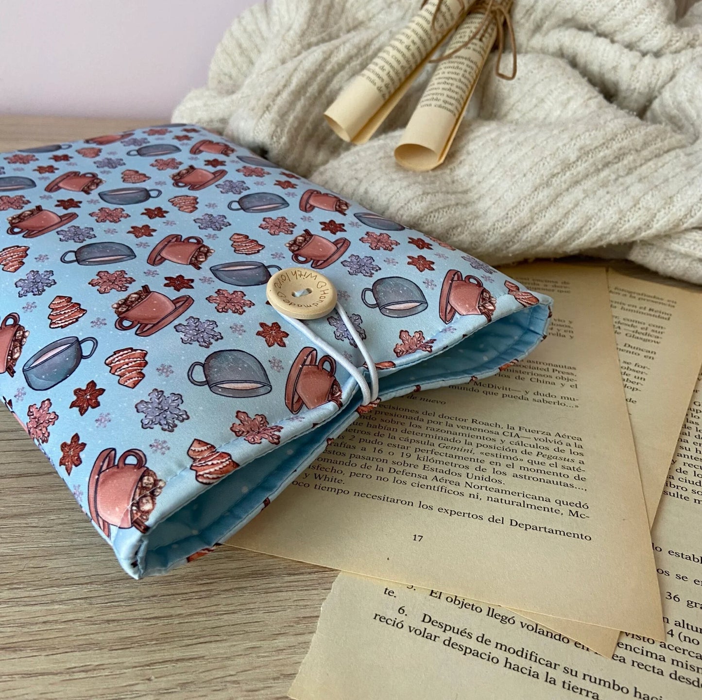 Funda literaria café en invierno