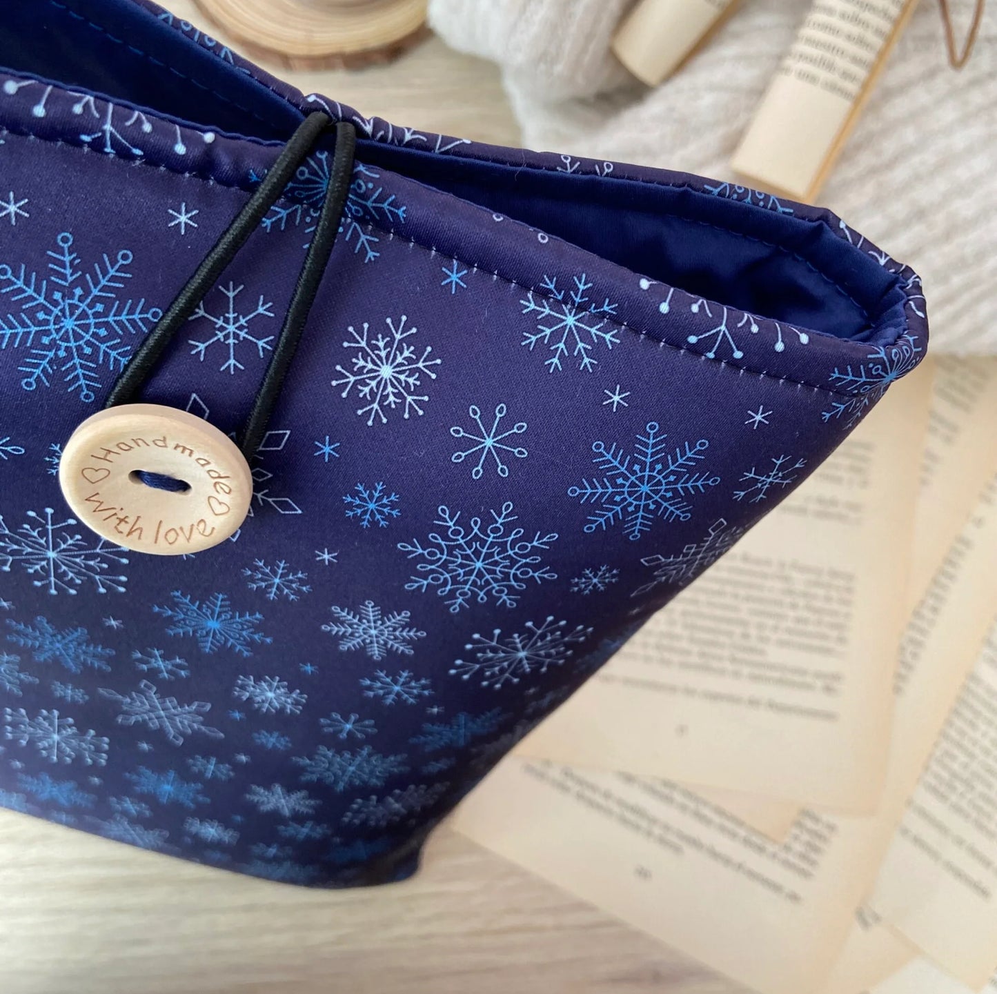 Funda literaria copos de nieve