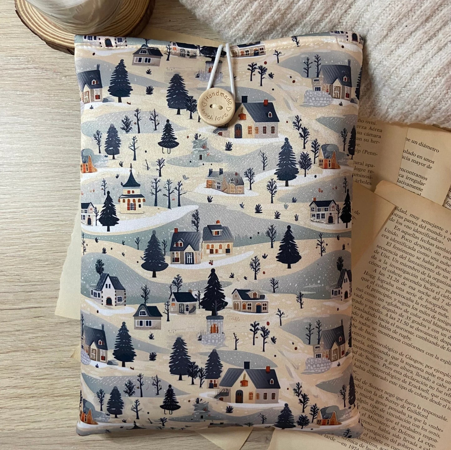 Funda literaria pueblo navideño