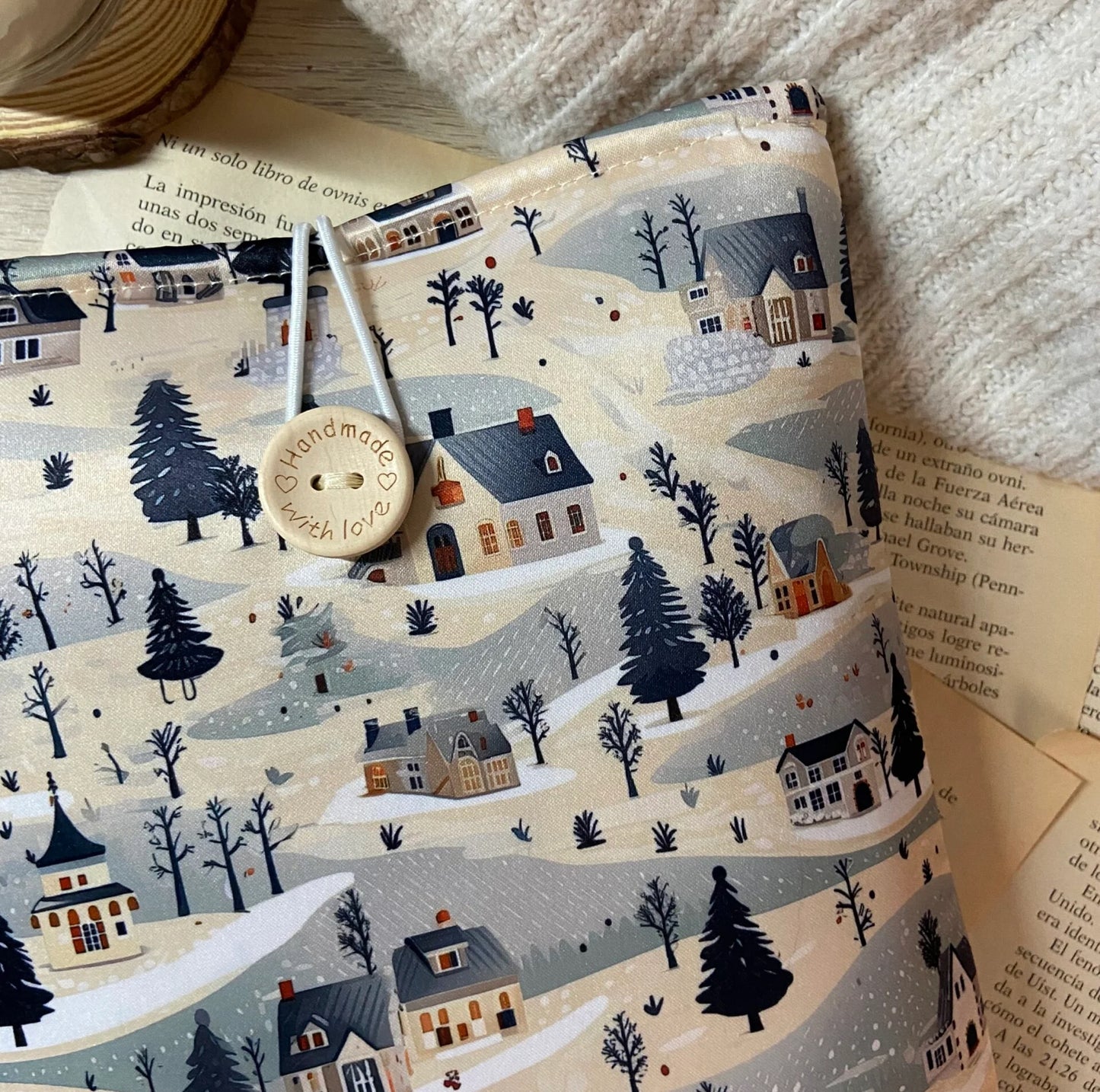 Funda literaria pueblo navideño