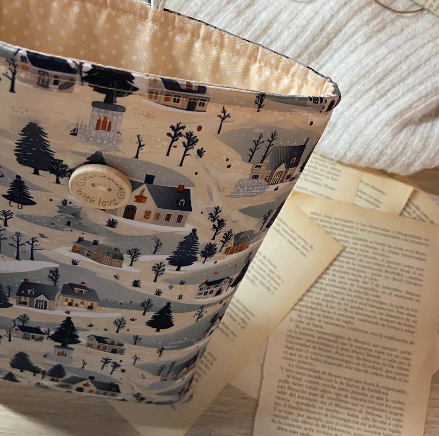 Funda literaria pueblo navideño