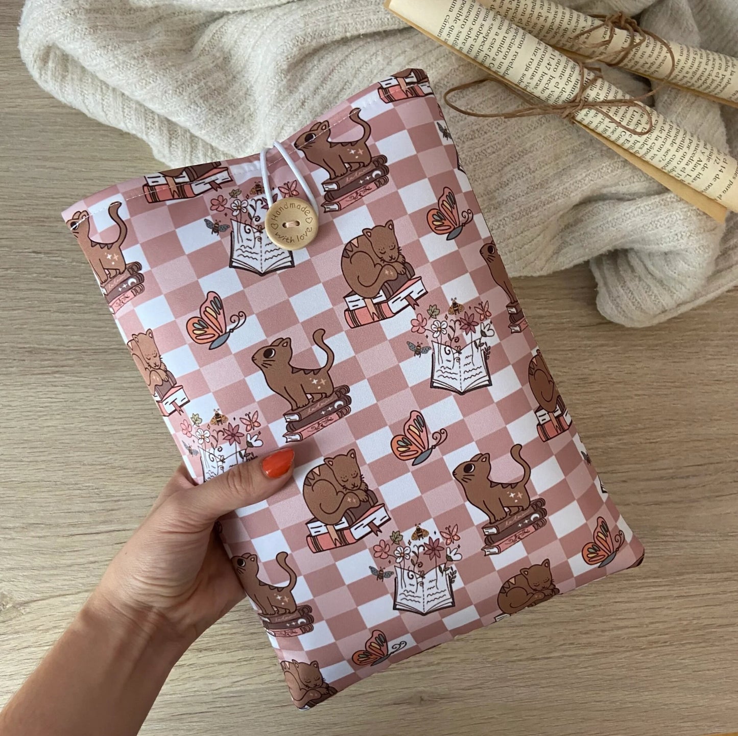Funda literaria gatitos lectores