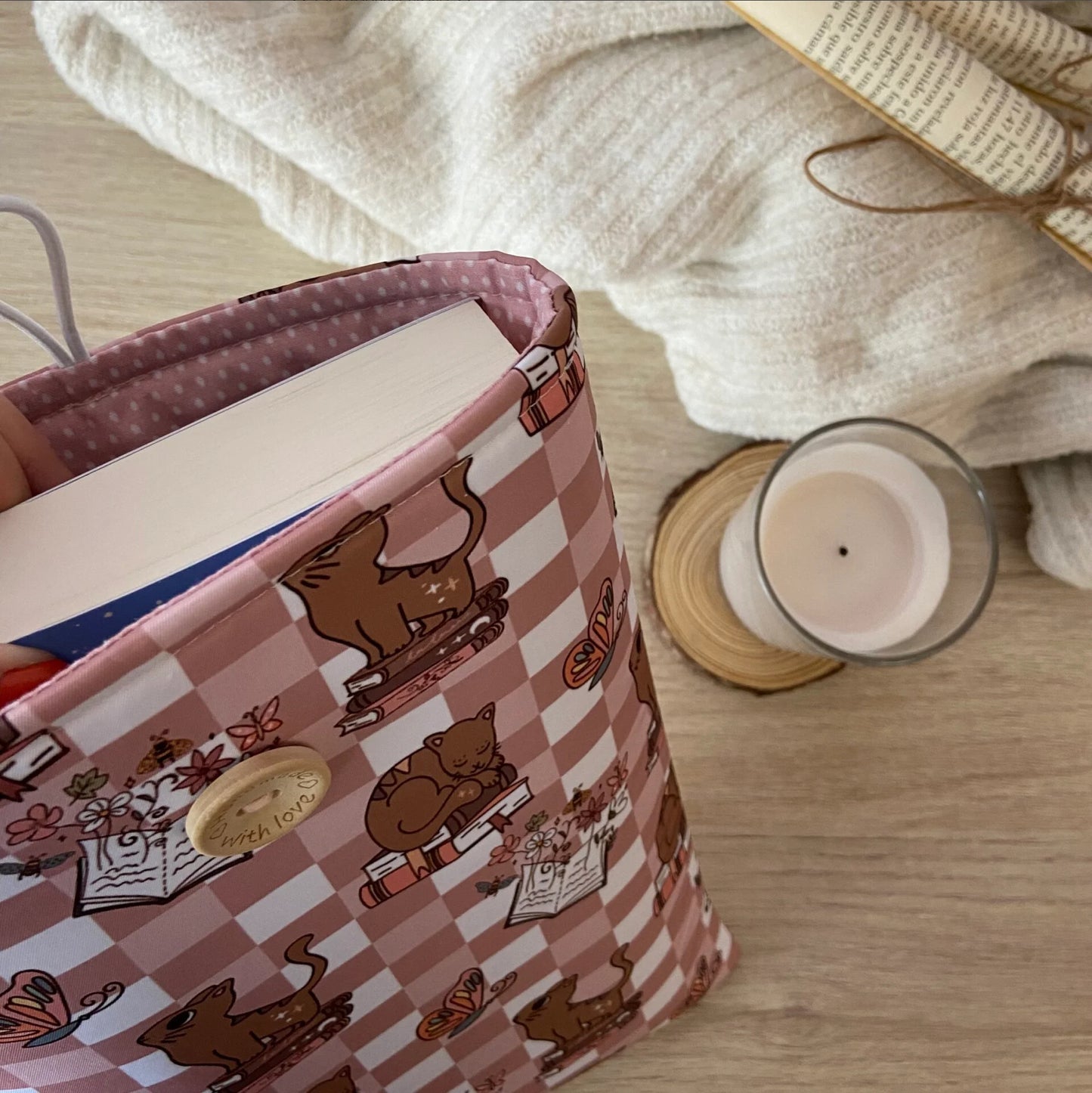 Funda literaria gatitos lectores