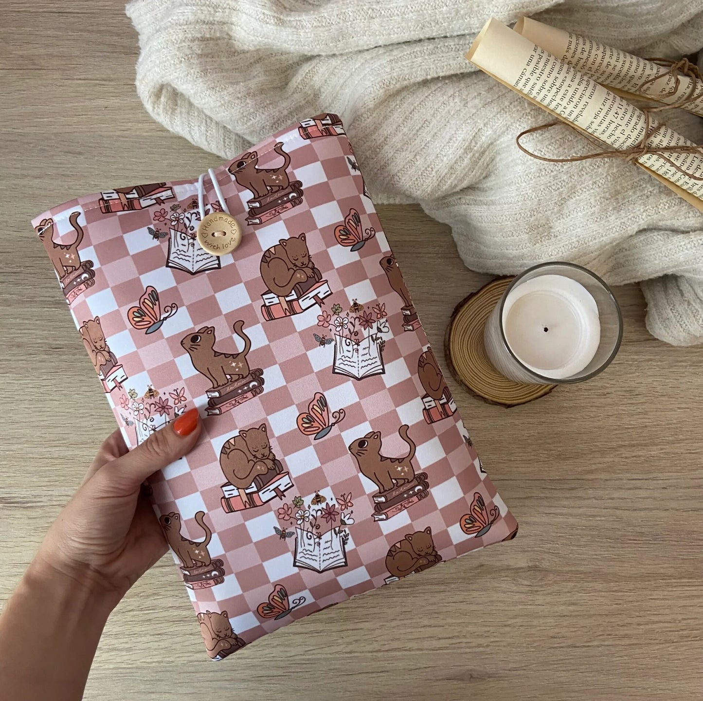 Funda literaria gatitos lectores