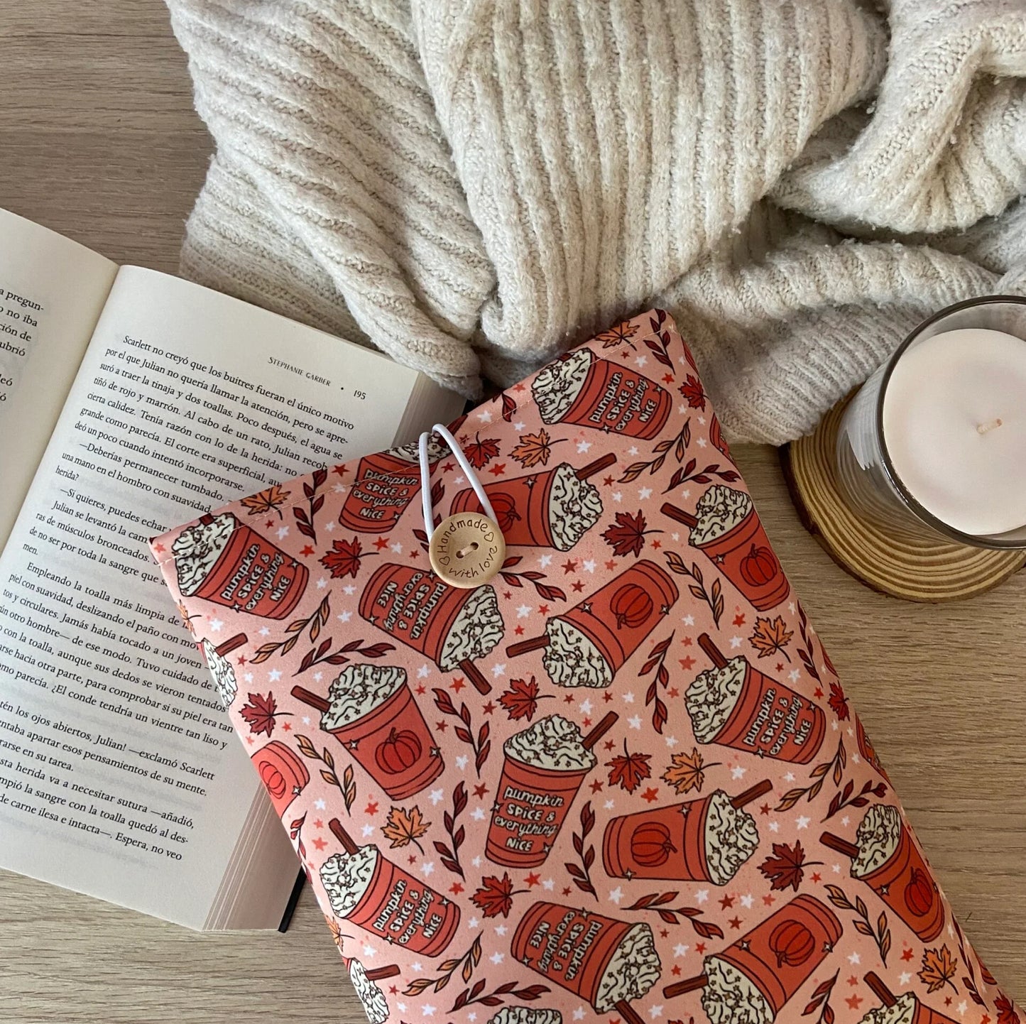 Funda literaria pumpkin time & everything nice